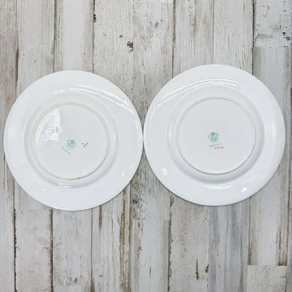 2 Vintage Royal Worcester Bernina 8” Salad Dessert Plates Made In England Flaw